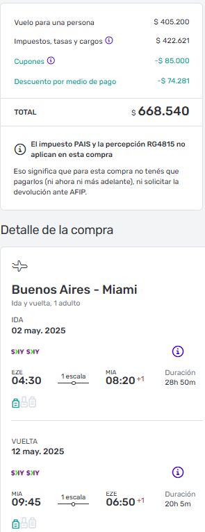 Cyber Monday Vuelos a Miami desde Buenos Aires