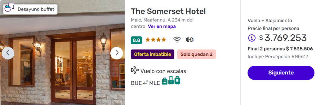 Súper Paquetes a Malé (Maldivas) con alojamiento desde Bs. As. gol qatar airways