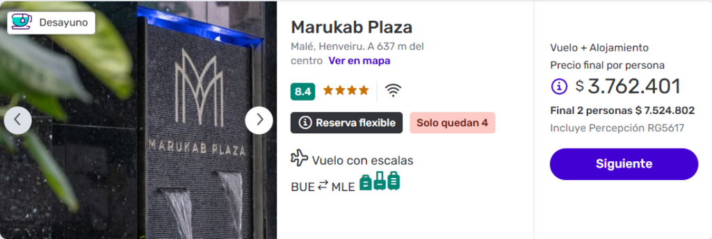 Súper Paquetes a Malé (Maldivas) con alojamiento desde Bs. As. gol qatar airways