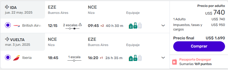 Fórmula 1 Vuelos a Mónaco, España, Canadá y Austria para ver a Franco Colapinto