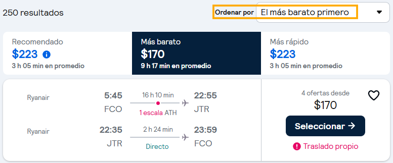 Vuelos a las Islas Griegas desde Madrid o Roma