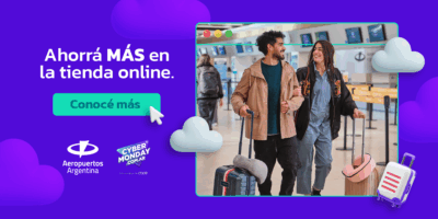 Cyber Monday 2025: En la tienda online de Aeropuertos Argentina (EZE/AEP) podés ahorrar hasta 70% en sus servicios 😯. Aprovechá para reservar estacionamiento, traslados, sala vip y más para tu viaje.