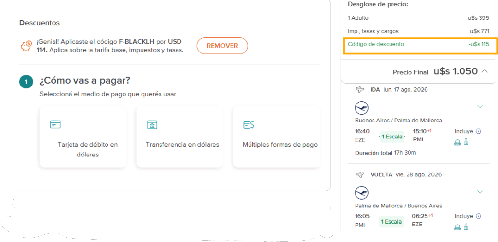 Black Friday Tremenda oportunidad Palma de Mallorca en Verano europeo con Carry On desde Buenos Aires