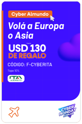 Cyber Monday Descuento en vuelos a Europa o Asia