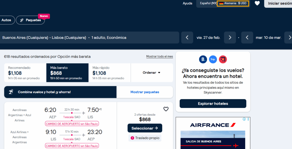 Lisboa desde Buenos Aires