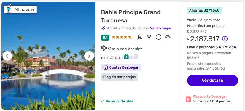 Paquetes All Inclusive a Punta Cana en Hoteles desde Buenos Aires