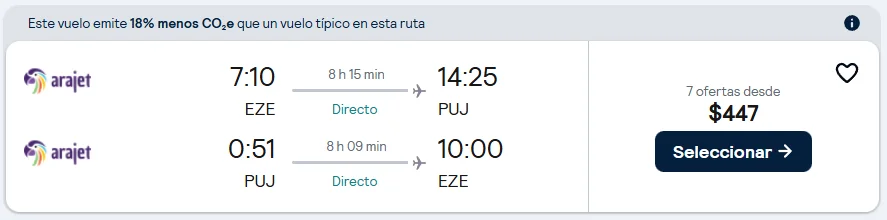 punta Cana Regalado Vuelos Directos desde Buenos Aires