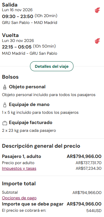 Madrid Directo en Primavera con Equipajes despachados desde San Pablo