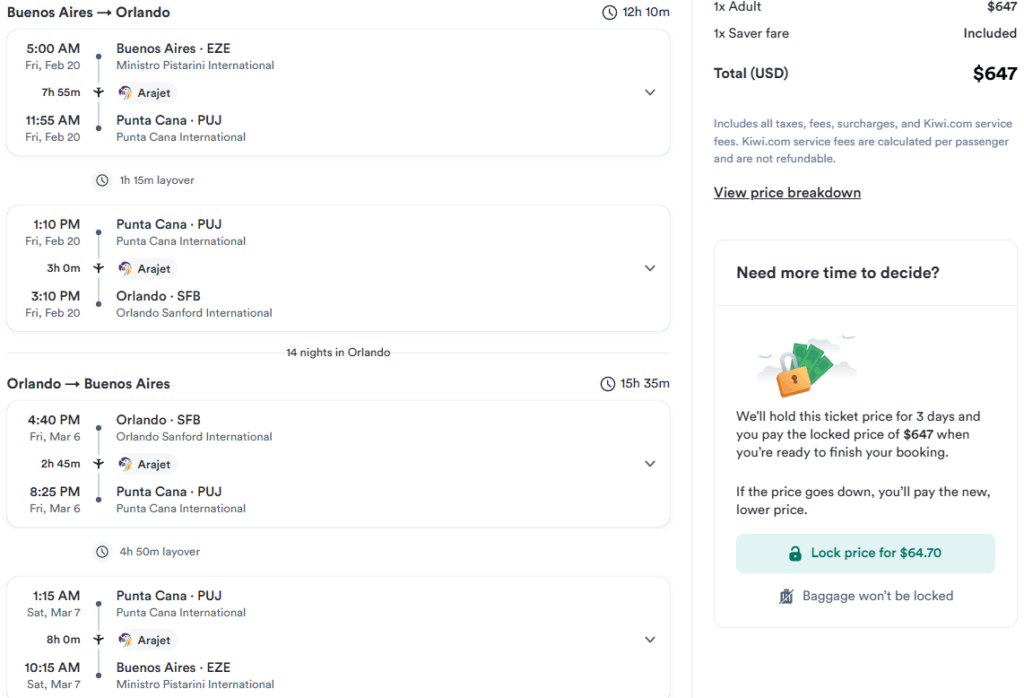 Orlando desde Buenos Aires