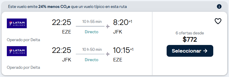 Nueva York Directo con Carry On desde Buenos Aires